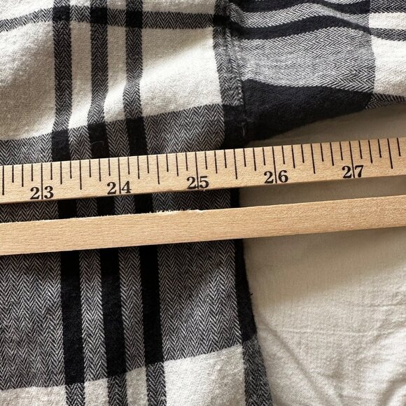 Old Navy Boyfriend Plaid 1/2 Button Popover Shirt XXL Black & White - Picture 4 of 8